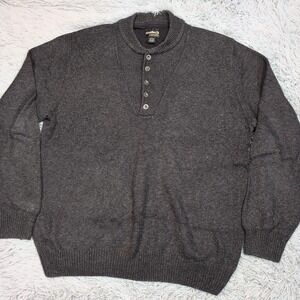 Guide Series Sweater Mens L‎ Gray Wool Blend Comfort Soft Preppy Casual Button